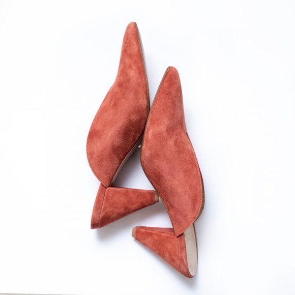 Chinese Laundry Mule "Overcome" Orange Suede 42 Gold - Picture 7 of 7